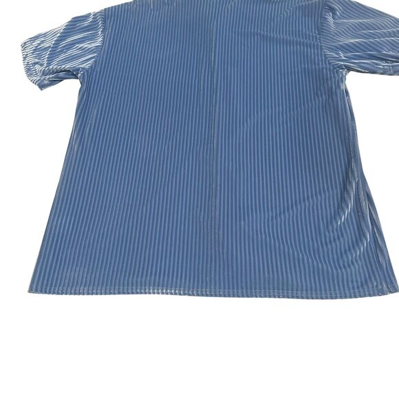 Vintage Positano Shirt Mens XL Blue Velvet Iridescent Button Up Disco Rave - Picture 12 of 15